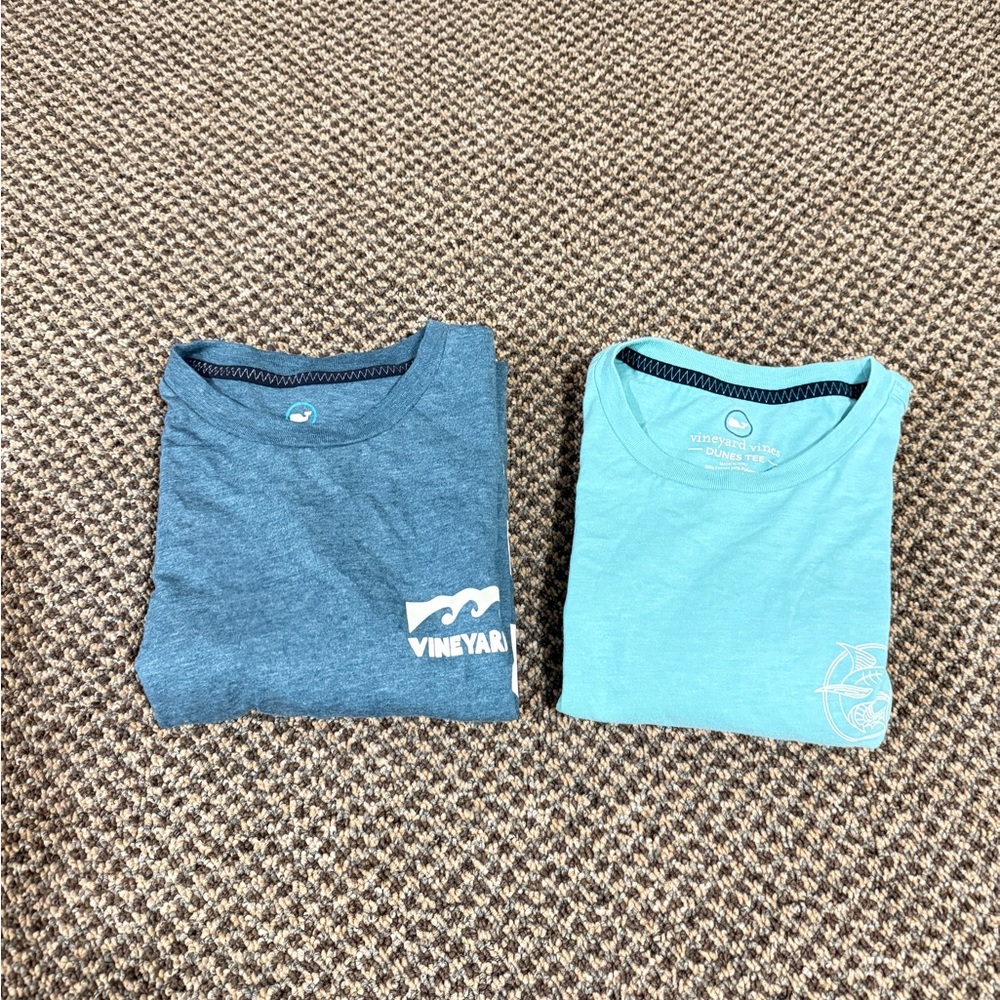 2 for$25 Vineyard Vines men s Teal and Blue Short Sleeve Tees